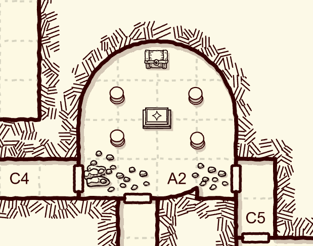 Placing props such as altars and pillars on the dungeon map