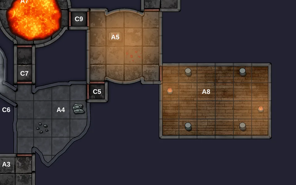 Changing a hall floor from stone to wood in the map editor