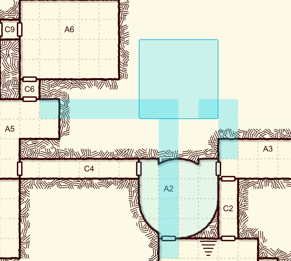 Dragging a room to a new position in the map editor